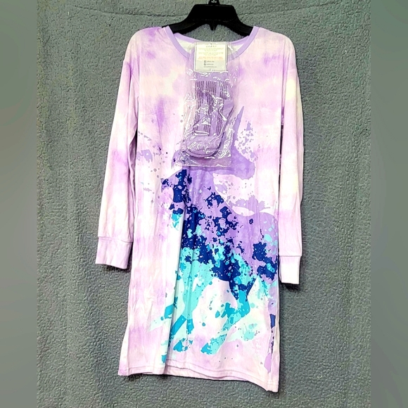 Long sleeve girls knit sleep gown with socks - Picture 2 of 7